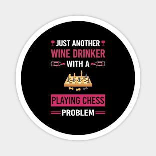 Wine Drinker Playing Chess Magnet